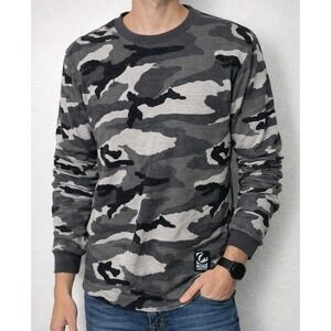 Ecko Unltd Camouflage Thermal Long Sleeve Shirt Mens Size Large Gray Black